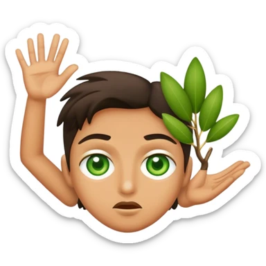 Olive skin green eye shrug sticker