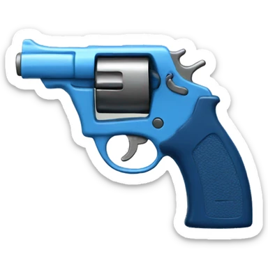 Blue gun with a perspective on a slight angle sticker