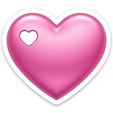 heart with a metallic pink finish sticker