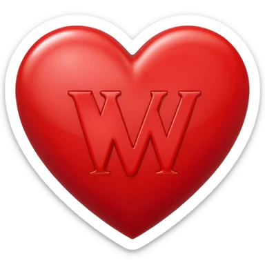 the letters M + V, in a heart  sticker