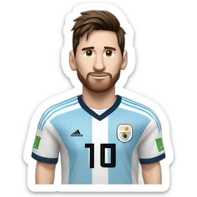 lionel messi with argentina jersey sticker