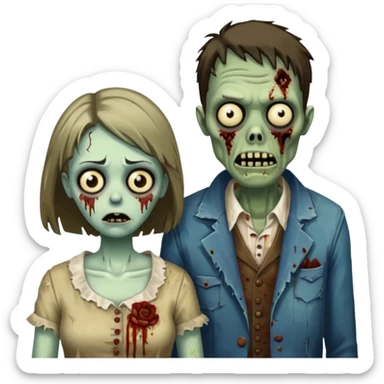 zombie husband wife sticker