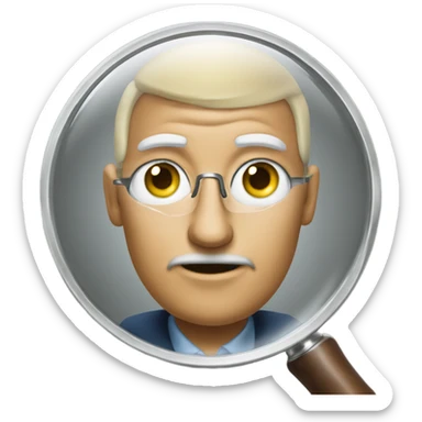 A conspiracy theorist with a magnifying glass  sticker