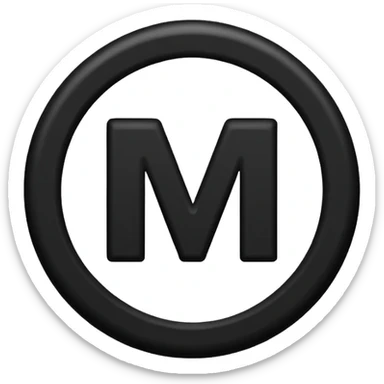 Black Circle with MB written on it sticker