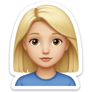 girl with blond hair face looking to the right   sticker