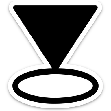 Minimalist vector logo of a light cone: two clean straight lines meet at a sharp apex, open ellipse base, no interior fill, 2-pt stroke weight, centered on a white square canvas, single deep-indigo color, flat icon style, ultra-crisp edges, no text, no shadow sticker