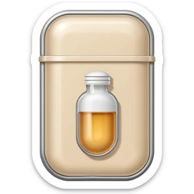 medicine capsule in case in nutral colors sticker