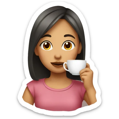 Girl sipping tea sticker