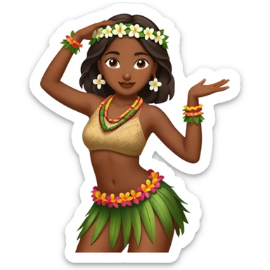 Beautiful Hawaiian girl dancing hula sticker