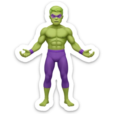 A green man beast infused with gamma radiation wearing purple pants sticker