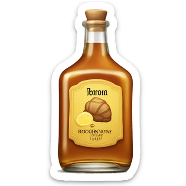 Bourbon bottle with ginger, Lemon and Honey sticker
