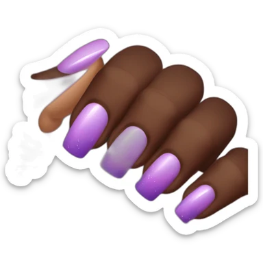 Messy applicated Nail polish on dark skin finger sticker