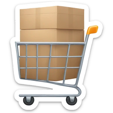 Online industrial style shopping cart with boxes sticker