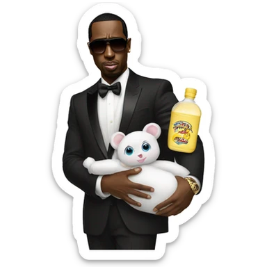 P diddy holding baby oil  sticker