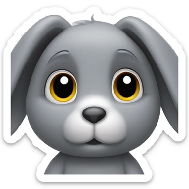 grey bunny jellycat sad eyes  sticker