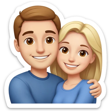 happy couple enjoying a moment sticker