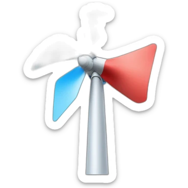 blue and red wind turbine sticker