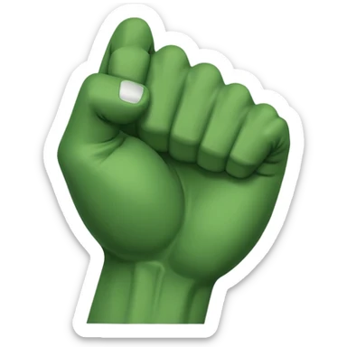 green arm with clenched fist and muscle forearm  sticker