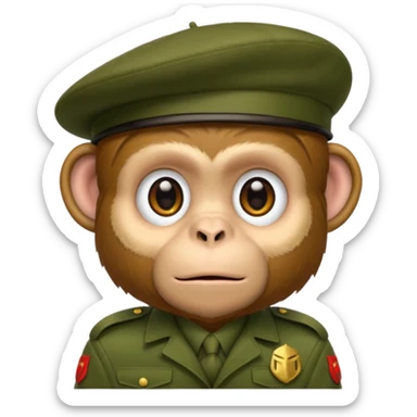 Monkey wearing green beret sticker