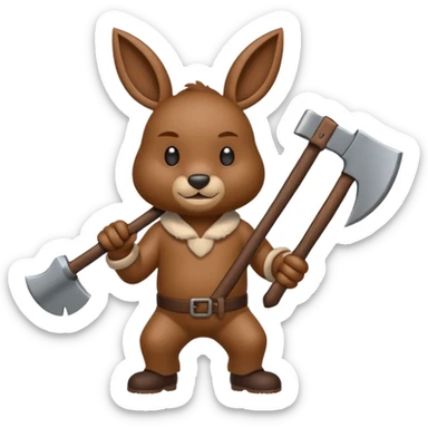 Labubu holding an axe sticker