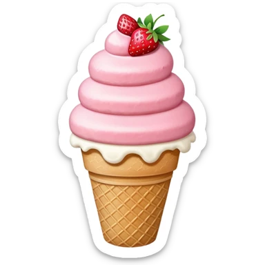  Create a strawberry ice cream with rice on it sticker