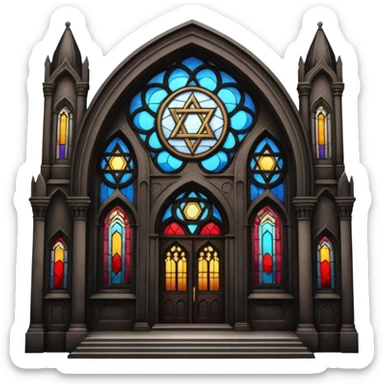 jewish synagogue temple in dark goth aesthetic style sticker