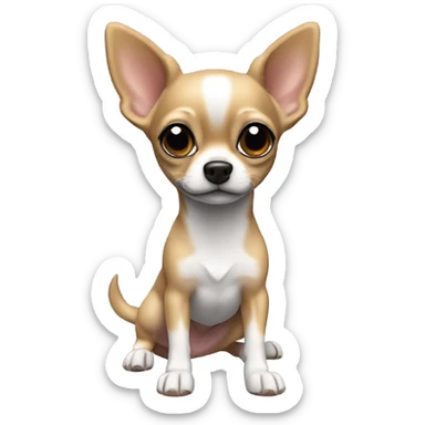 Chihuahua Minpin, Chinese Crescent  mix with white and black fur￼ sticker