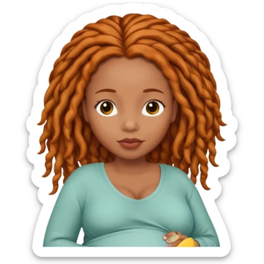 pregnant black woman with ginger locs sticker