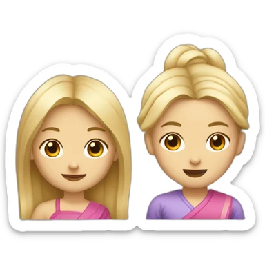 Une asiatique et une fille blonde sticker