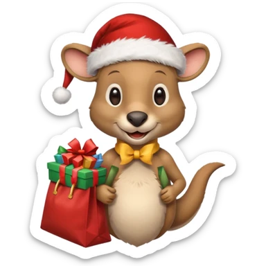 Kangaroo Claus sticker