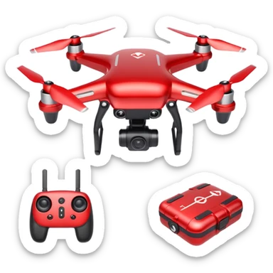 Red Drone – parcel grip + LED light sticker