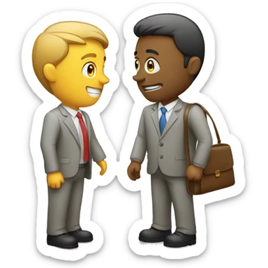 2 people talking job interview semi casual sticker