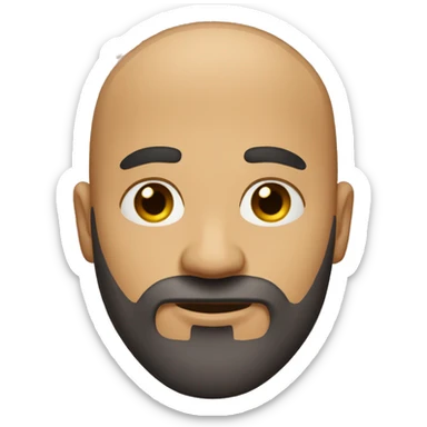 bald guy with a full beard, brown eyes olive skin, bushy eyebrows sticker
