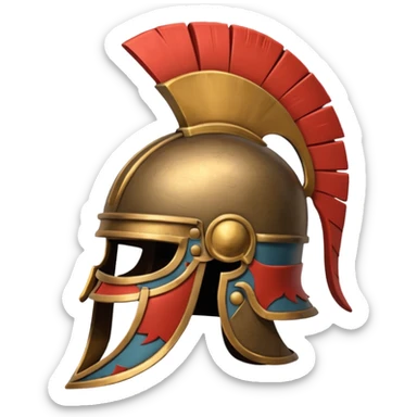 An emoji of an ancient Roman gladiator's helmet with a crest. sticker