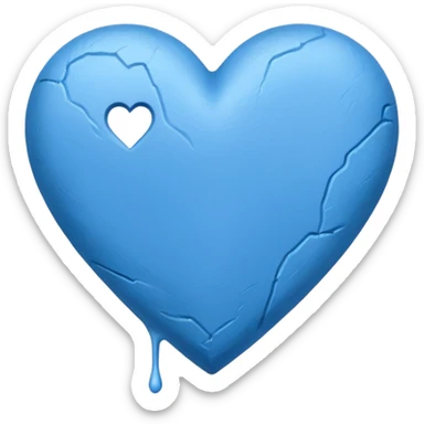blue heart spray-painted sticker