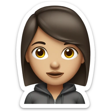 brunete girl with wet eyes sticker