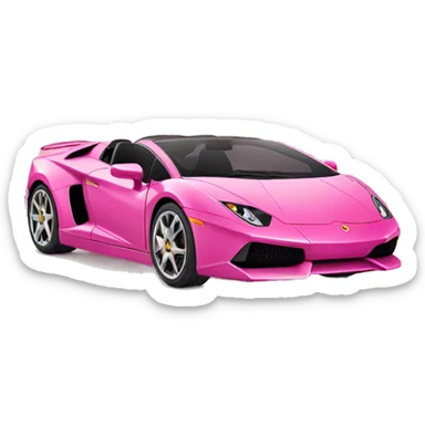 Hello kitty in a pink lamborghini sticker
