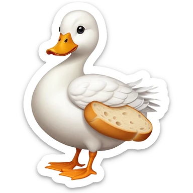 duck holding a loaf of bread sticker