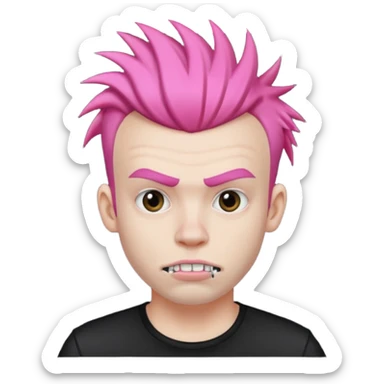 guy with pink mohawk who has his mouth stitched shut sticker