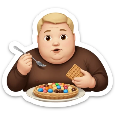 fatman who loves carbs and cholodae and candies sticker