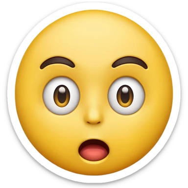 astonished emoji, raised eyebrows, round mouth sticker