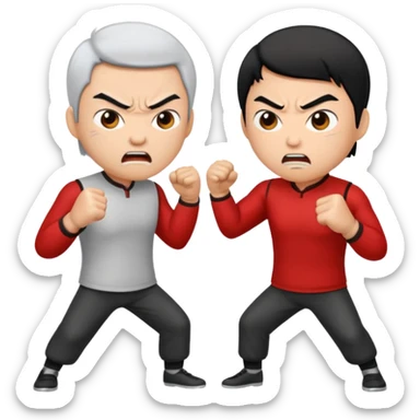 two person fighting, Hong Kong vs  China sticker