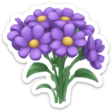 A set of purple flowers emoji sticker