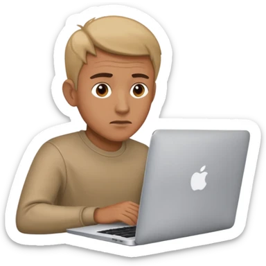 a man behind mackbook sticker