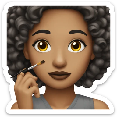 Makeup artist with fair skin and dark hair sticker