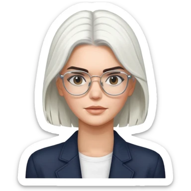 kendall jenner with white hair and glasses sticker