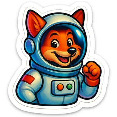 fox astronaut sticker