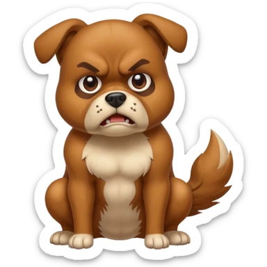 Angry dog squatting to poop sticker