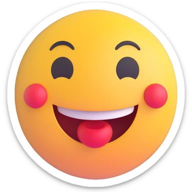 3D smiley emoji, round shape, red color, with text 'szívből', loving face sticker