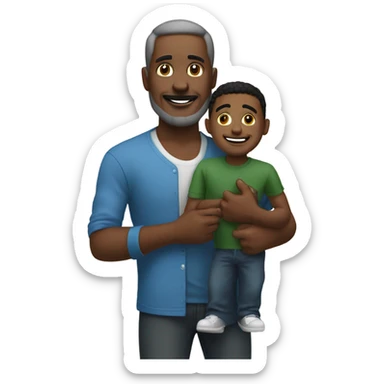 un chico negro con una papa en la boca sticker